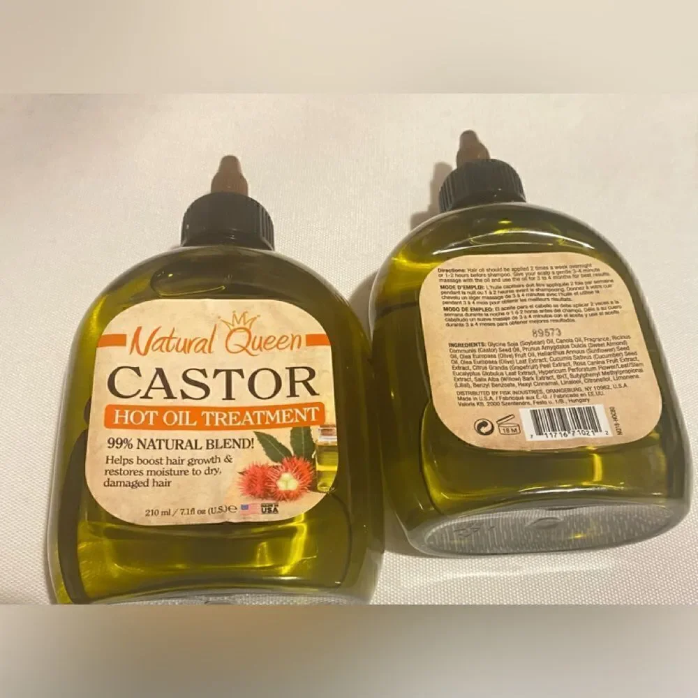 🛍️Natural Queen castor Hot Oil Treatment 99% natural Blend 7.1 FL OZ💥